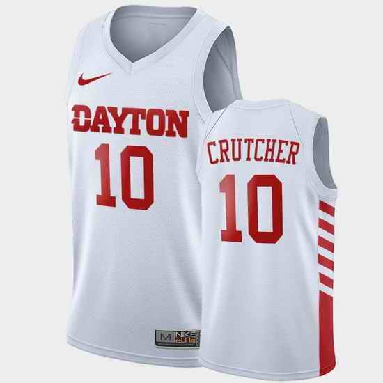 Men Dayton Flyers Jalen Crutcher College Basketball White Jersey